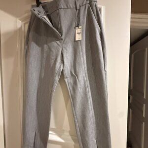 NWT Express High Waisted Front Slit Skinny Pants Size 6Petite Grey Color